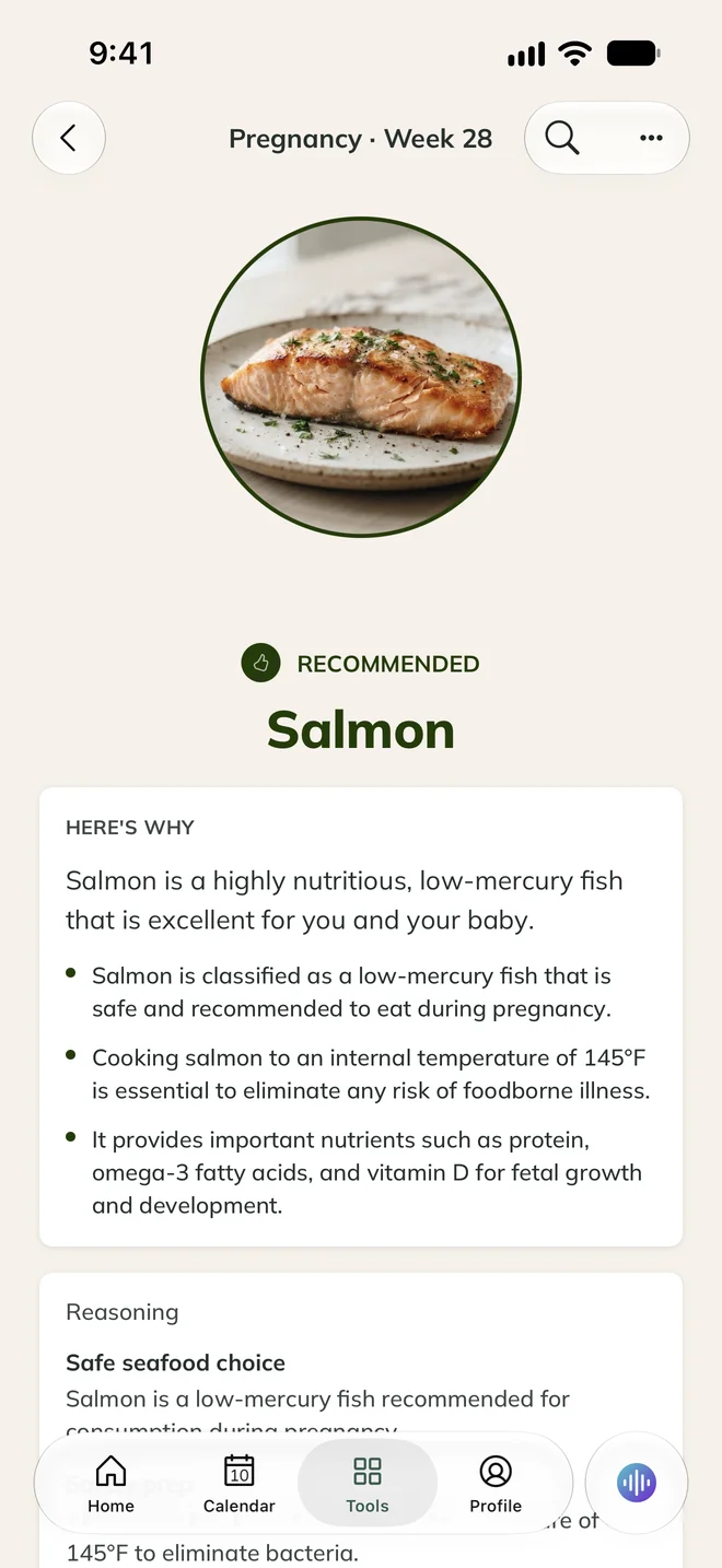 BellySafe in the ProMom app